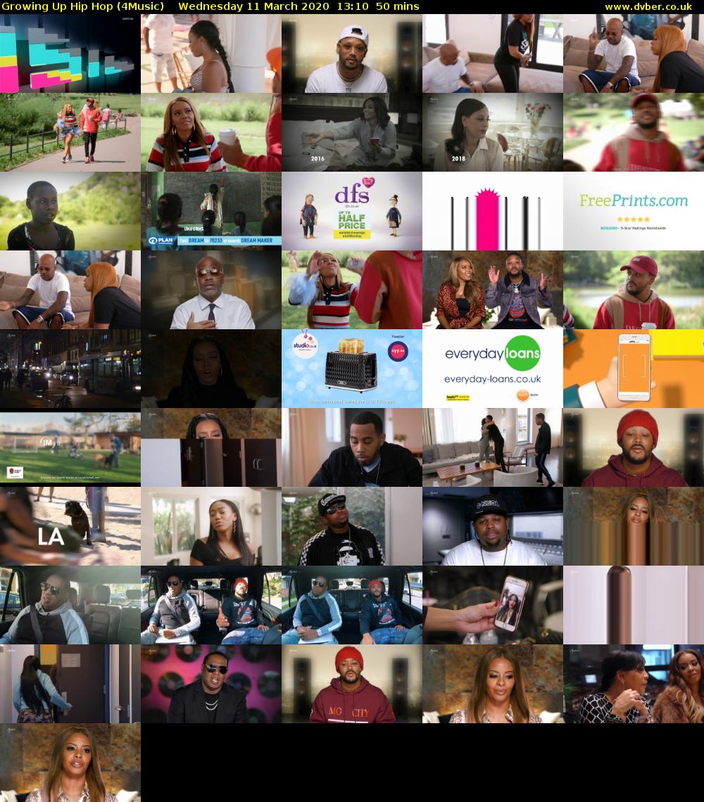 Growing Up Hip Hop (4Music) Wednesday 11 March 2020 13:10 - 14:00