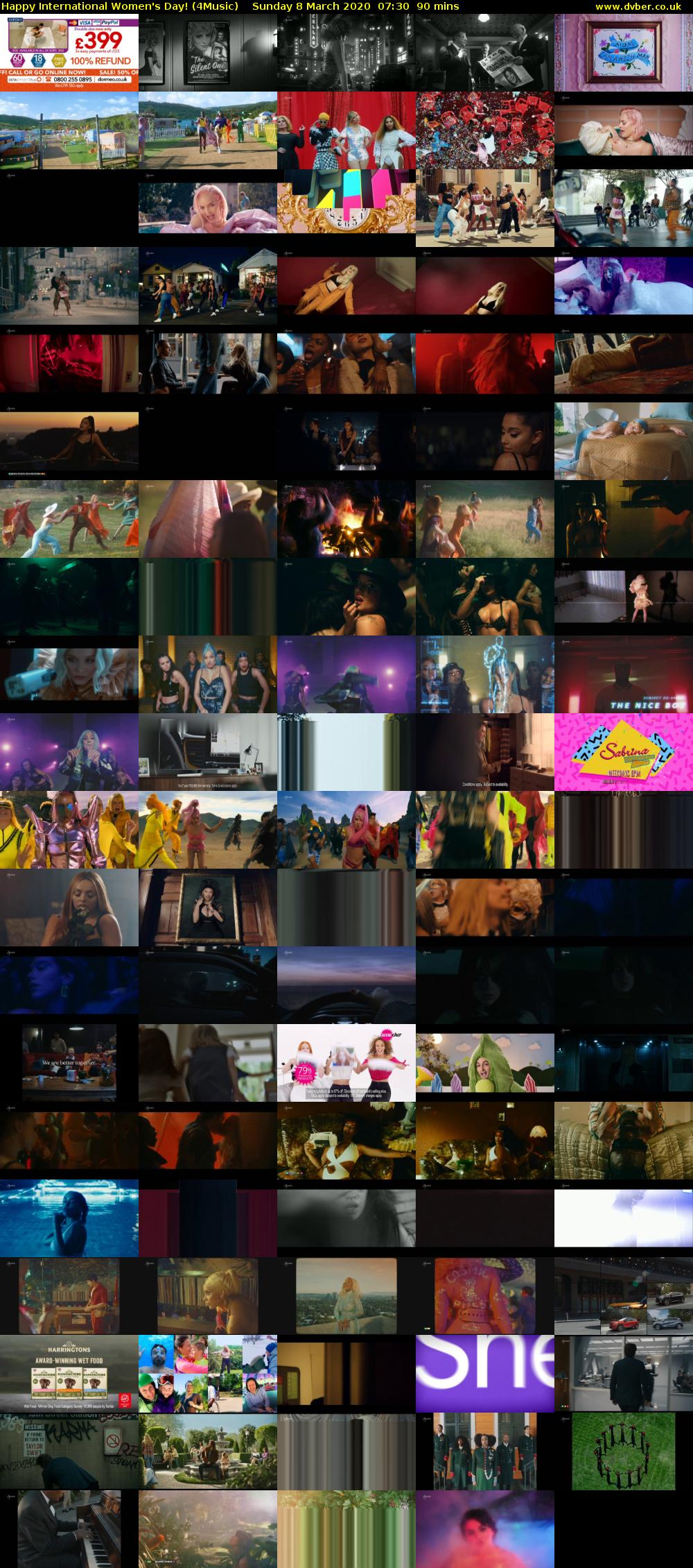 Happy International Women's Day! (4Music) Sunday 8 March 2020 07:30 - 09:00