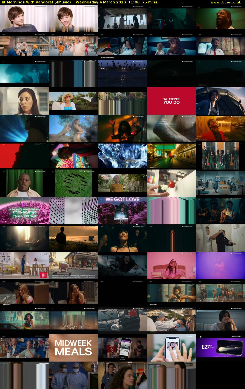 Hit Mornings With Pandora! (4Music) Wednesday 4 March 2020 11:00 - 12:15