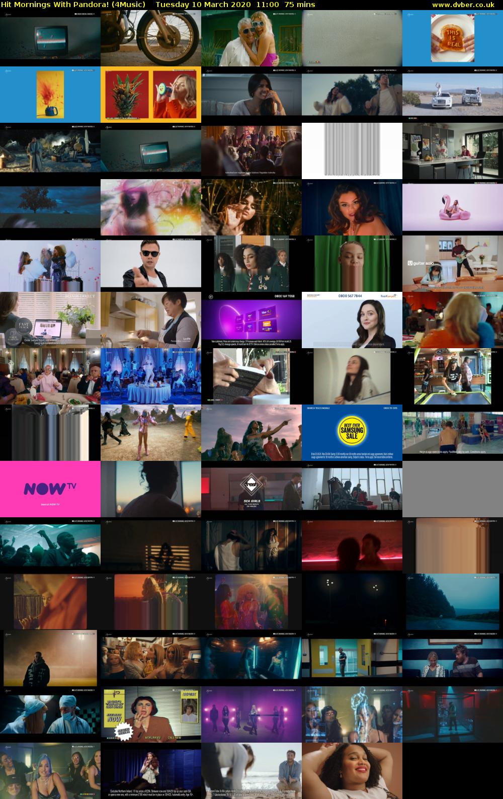 Hit Mornings With Pandora! (4Music) Tuesday 10 March 2020 11:00 - 12:15