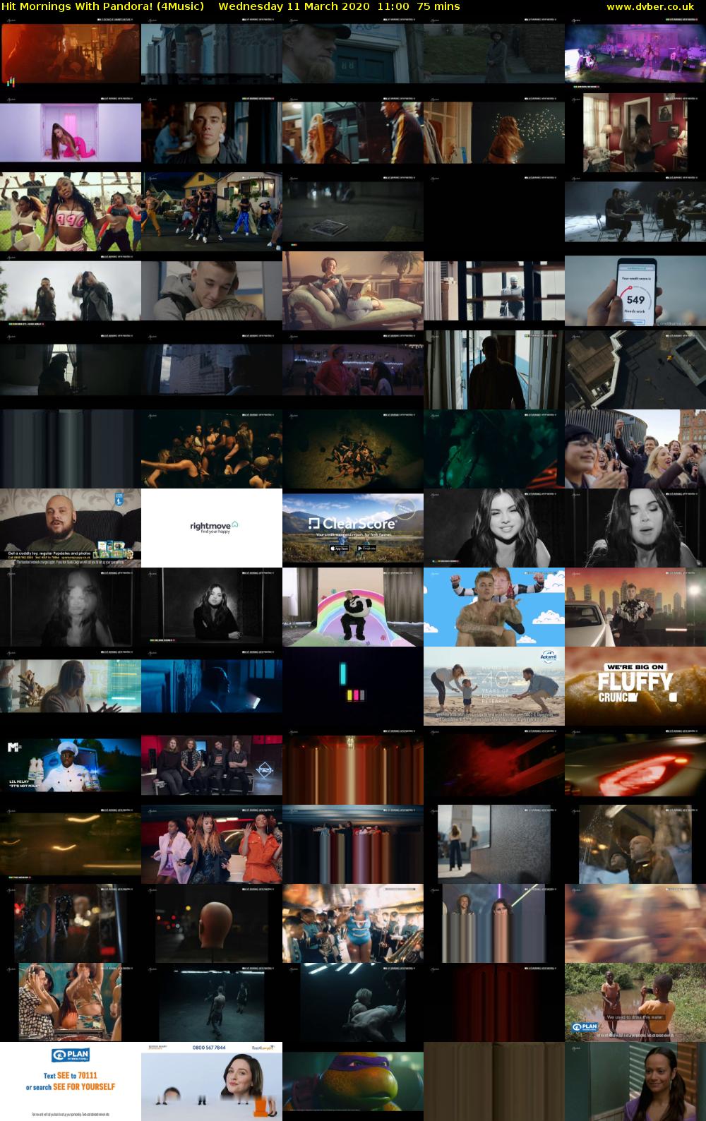 Hit Mornings With Pandora! (4Music) Wednesday 11 March 2020 11:00 - 12:15