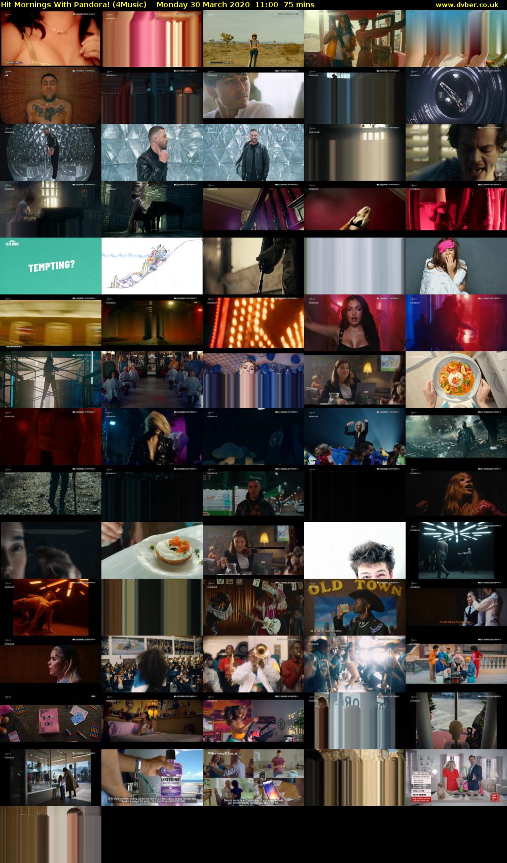 Hit Mornings With Pandora! (4Music) Monday 30 March 2020 11:00 - 12:15