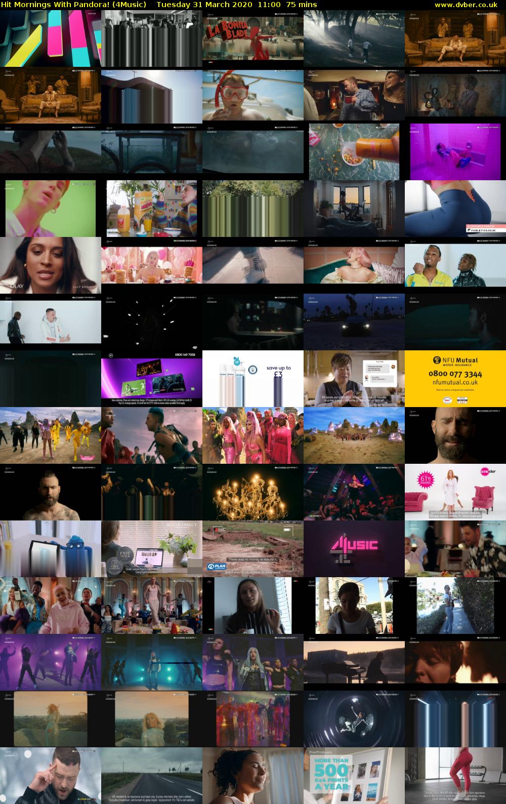 Hit Mornings With Pandora! (4Music) Tuesday 31 March 2020 11:00 - 12:15