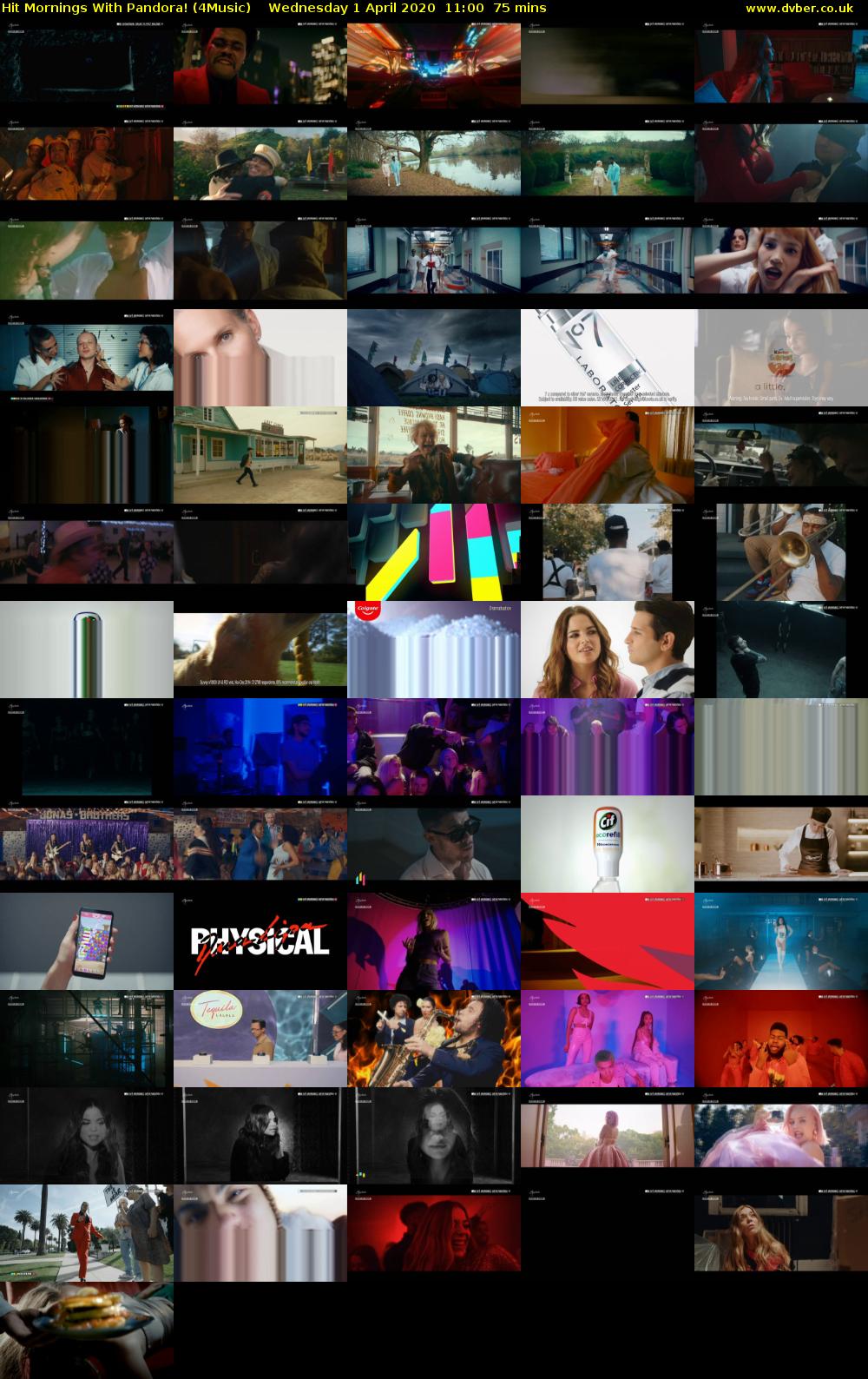 Hit Mornings With Pandora! (4Music) Wednesday 1 April 2020 11:00 - 12:15
