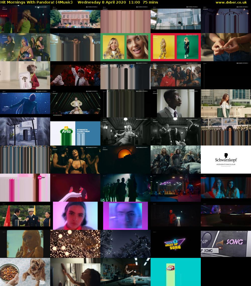 Hit Mornings With Pandora! (4Music) Wednesday 8 April 2020 11:00 - 12:15