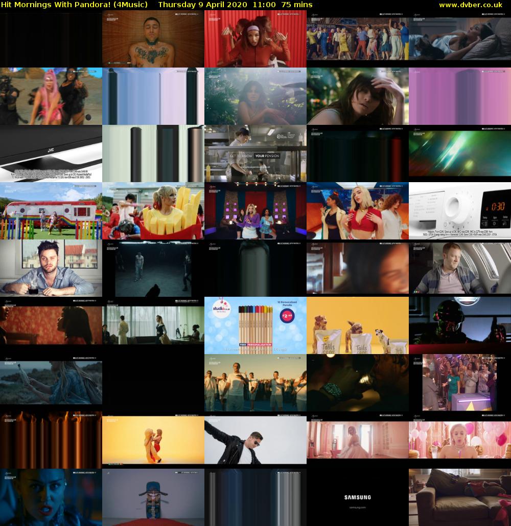 Hit Mornings With Pandora! (4Music) Thursday 9 April 2020 11:00 - 12:15