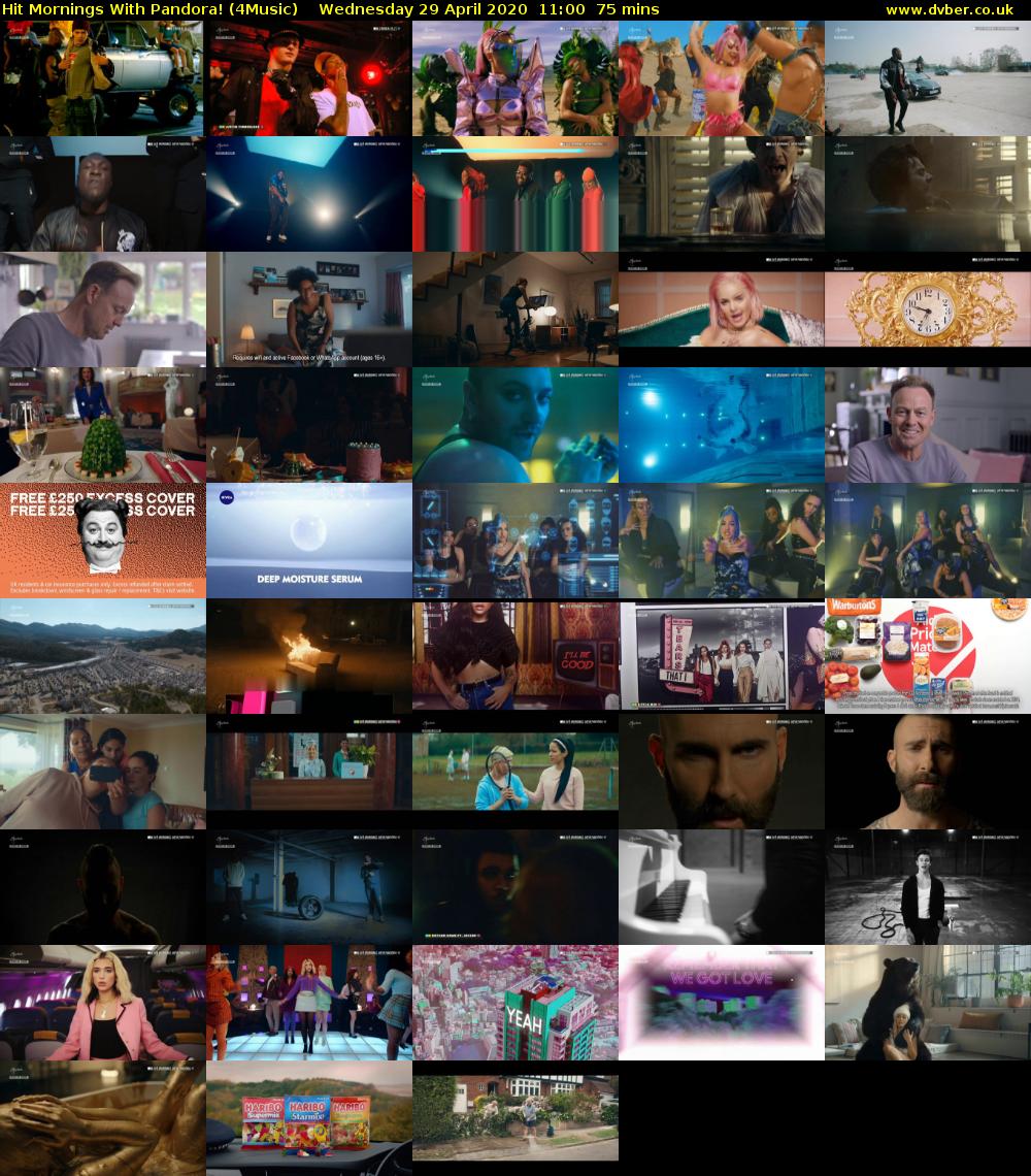 Hit Mornings With Pandora! (4Music) Wednesday 29 April 2020 11:00 - 12:15