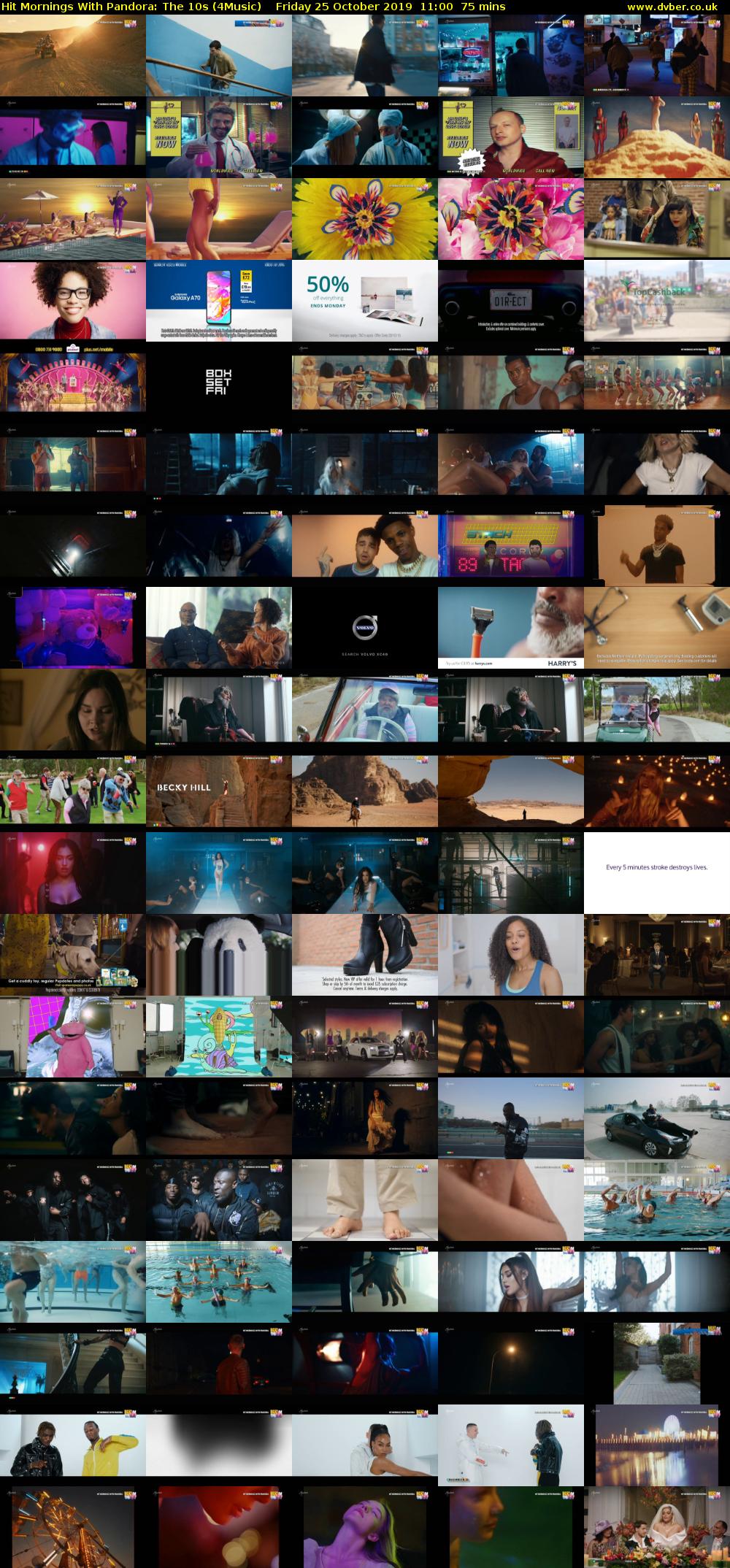 Hit Mornings With Pandora: The 10s (4Music) Friday 25 October 2019 11:00 - 12:15