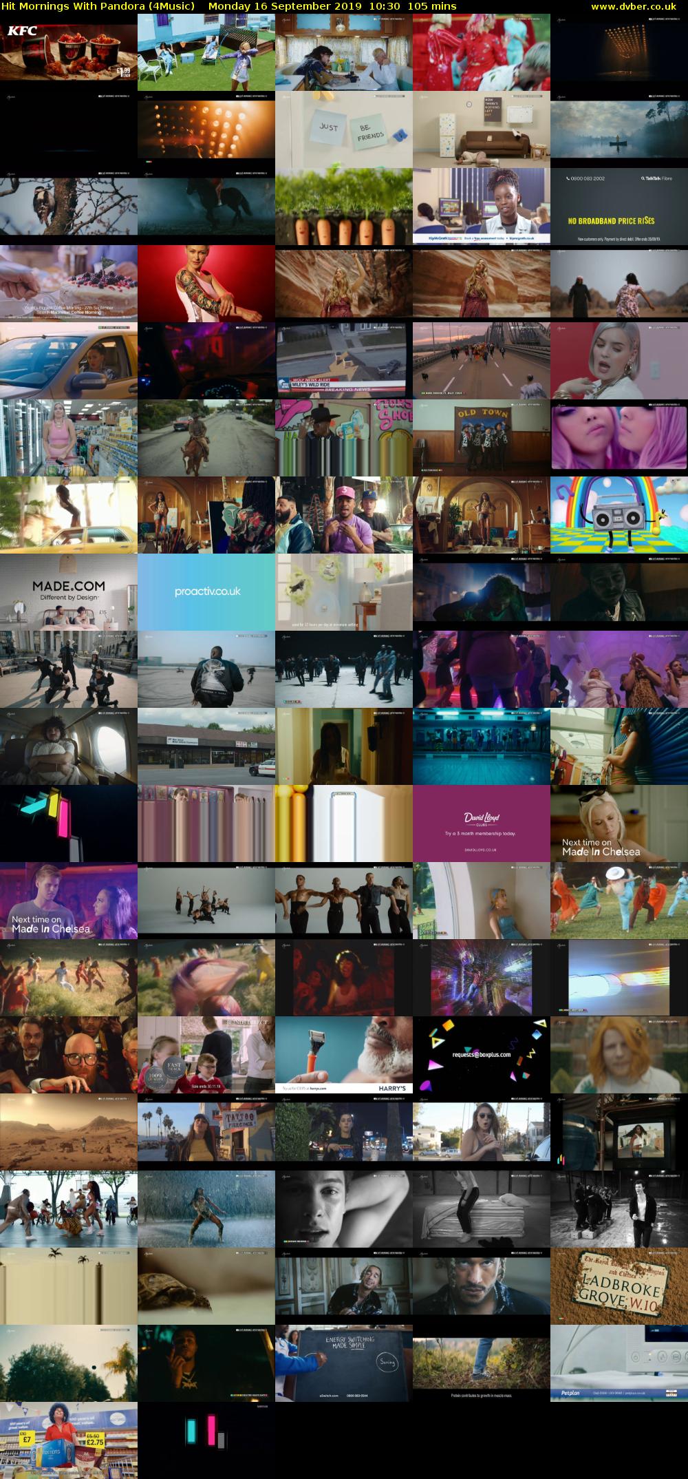 Hit Mornings With Pandora (4Music) Monday 16 September 2019 10:30 - 12:15