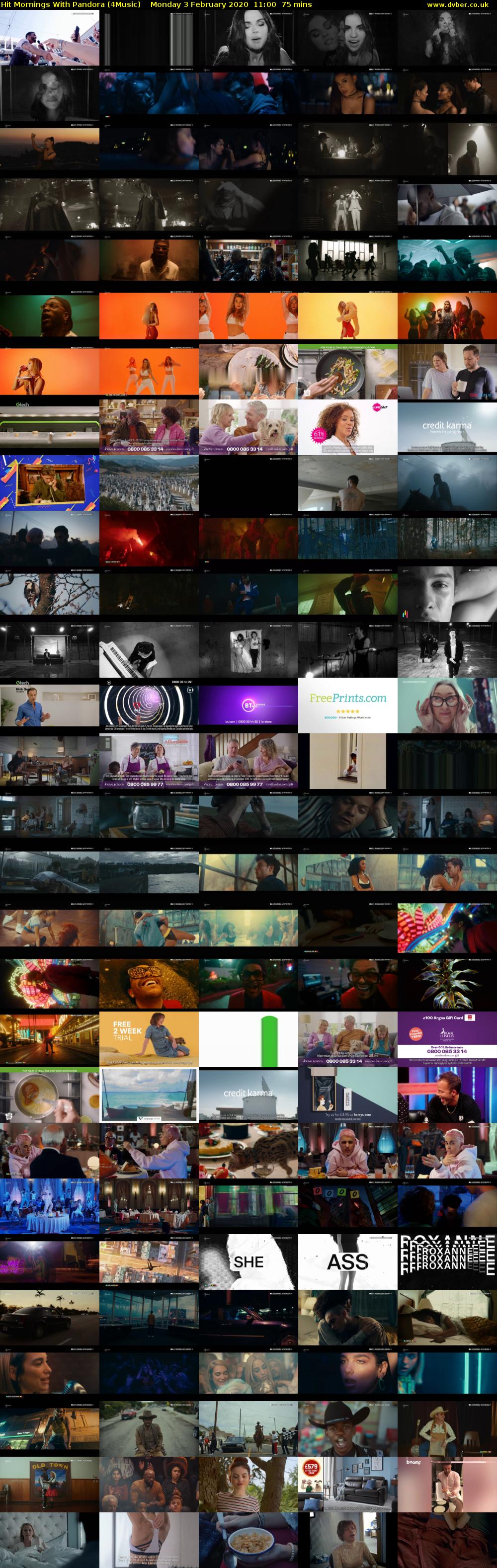Hit Mornings With Pandora (4Music) Monday 3 February 2020 11:00 - 12:15