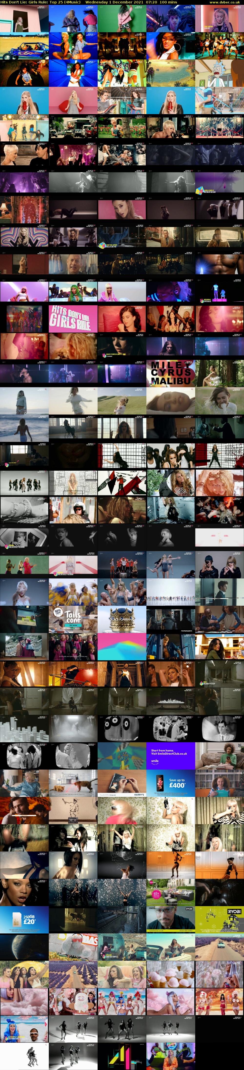 Hits Don't Lie: Girls Rule: Top 25 (4Music) Wednesday 1 December 2021 07:20 - 09:00