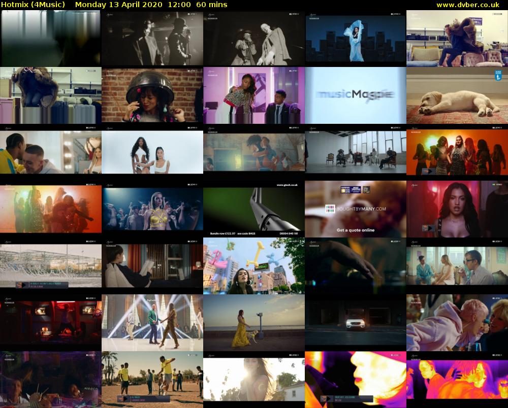 Hotmix (4Music) Monday 13 April 2020 12:00 - 13:00