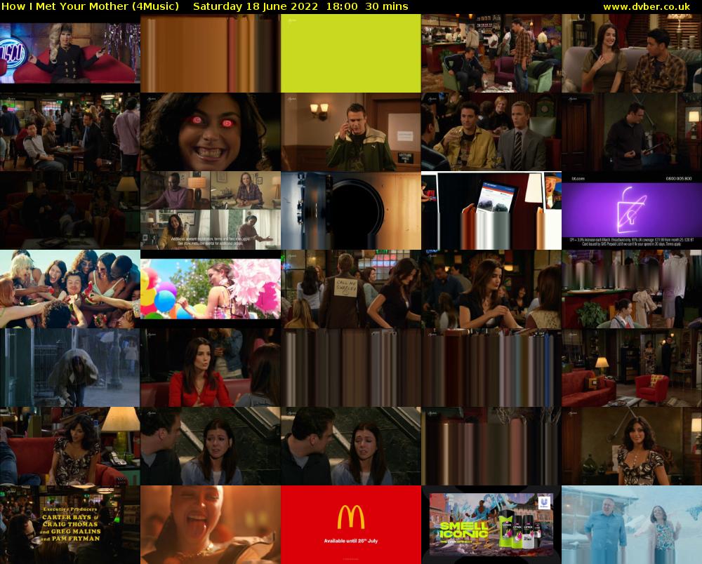 How I Met Your Mother (4Music) Saturday 18 June 2022 18:00 - 18:30