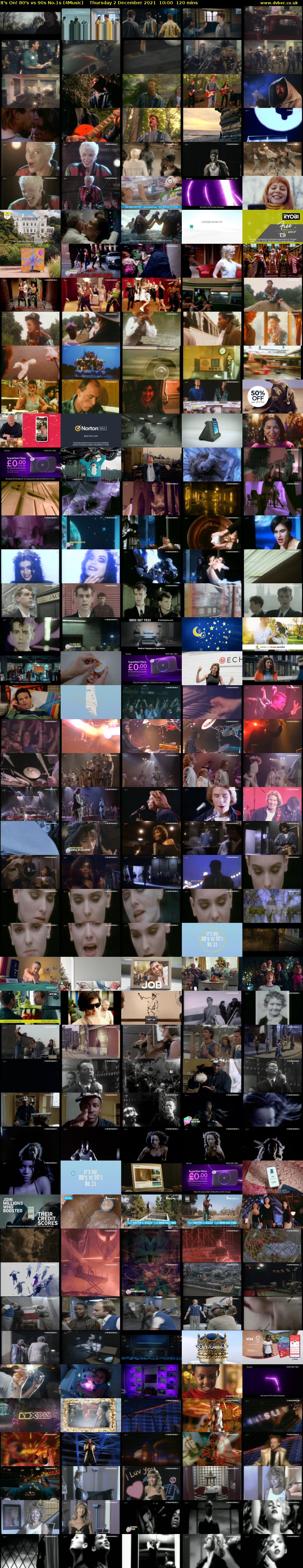 It's On! 80's vs 90s No.1s (4Music) Thursday 2 December 2021 10:00 - 12:00