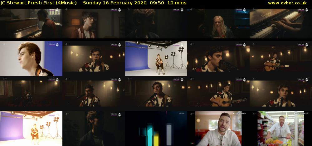 JC Stewart Fresh First (4Music) Sunday 16 February 2020 09:50 - 10:00