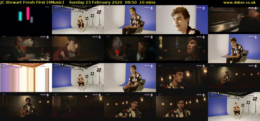 JC Stewart Fresh First (4Music) Sunday 23 February 2020 08:50 - 09:00