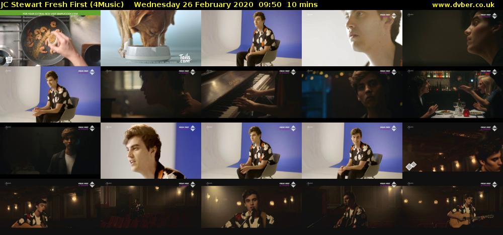 JC Stewart Fresh First (4Music) Wednesday 26 February 2020 09:50 - 10:00