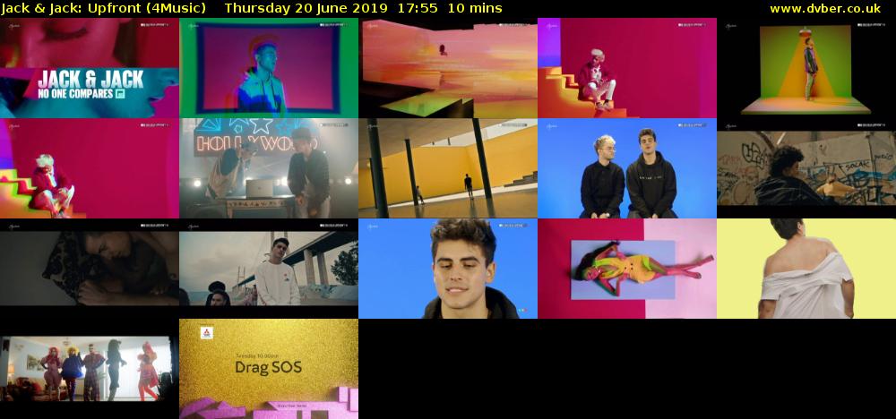 Jack & Jack: Upfront (4Music) Thursday 20 June 2019 17:55 - 18:05