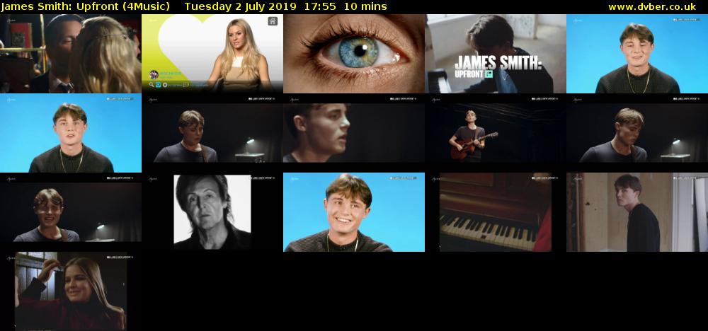 James Smith: Upfront (4Music) Tuesday 2 July 2019 17:55 - 18:05
