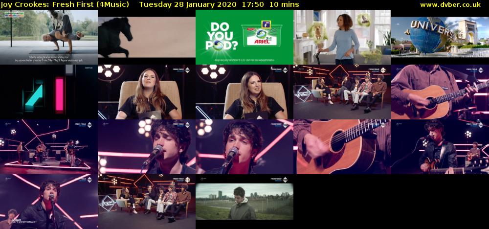 Joy Crookes: Fresh First (4Music) Tuesday 28 January 2020 17:50 - 18:00