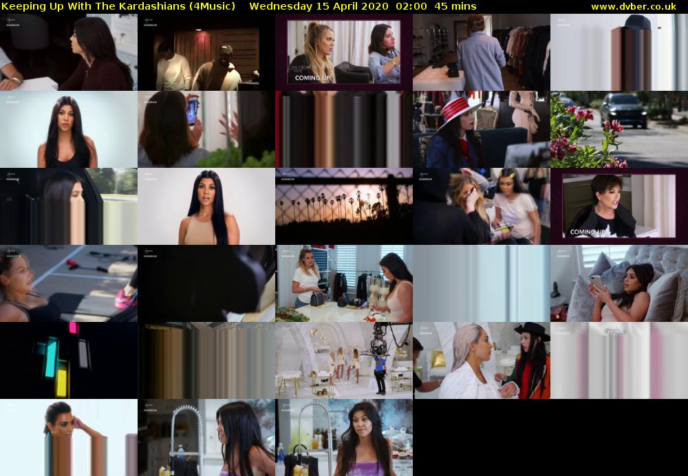 Keeping Up With The Kardashians (4Music) Wednesday 15 April 2020 02:00 - 02:45