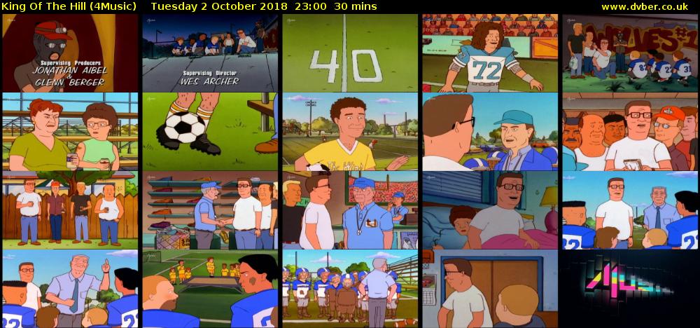 King Of The Hill (4Music) Tuesday 2 October 2018 23:00 - 23:30