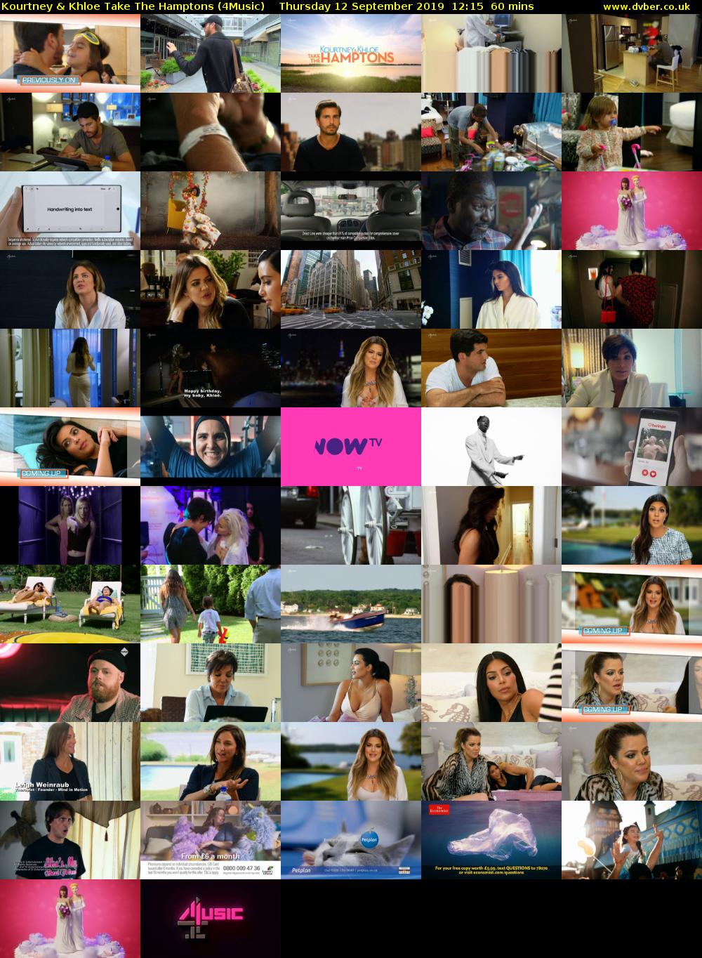 Kourtney & Khloe Take The Hamptons (4Music) Thursday 12 September 2019 12:15 - 13:15
