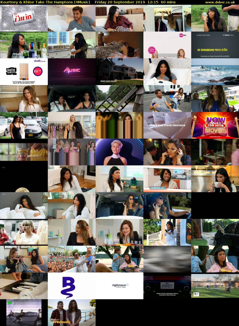 Kourtney & Khloe Take The Hamptons (4Music) Friday 20 September 2019 12:15 - 13:15