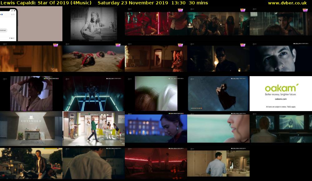 Lewis Capaldi: Star Of 2019 (4Music) Saturday 23 November 2019 13:30 - 14:00