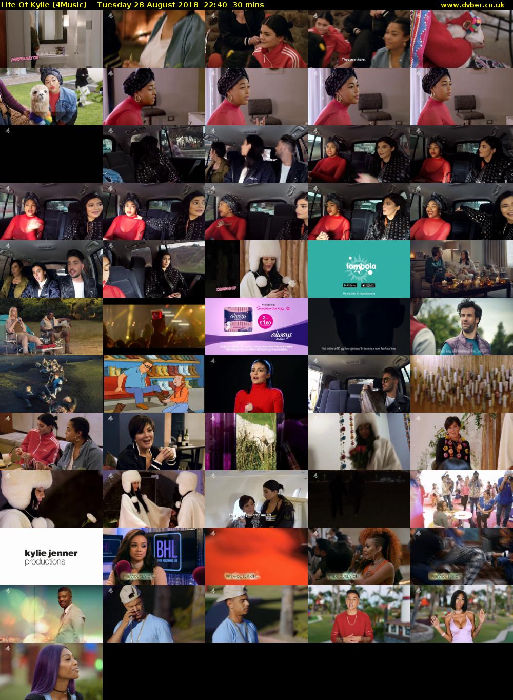 Life Of Kylie (4Music) Tuesday 28 August 2018 22:40 - 23:10