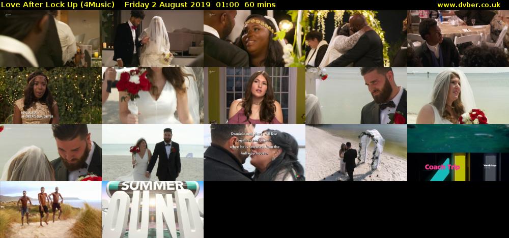 Love After Lock Up (4Music) Friday 2 August 2019 01:00 - 02:00