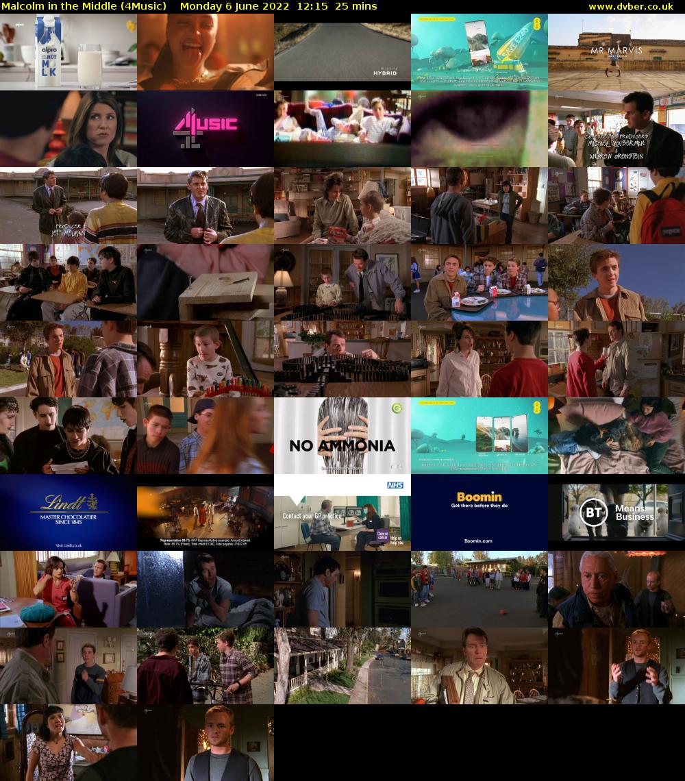 Malcolm in the Middle (4Music) Monday 6 June 2022 12:15 - 12:40