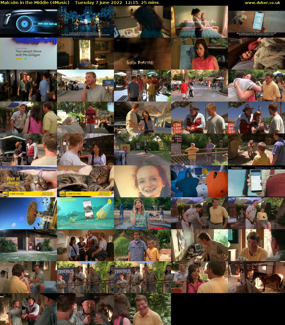 Malcolm in the Middle (4Music) Tuesday 7 June 2022 12:15 - 12:40