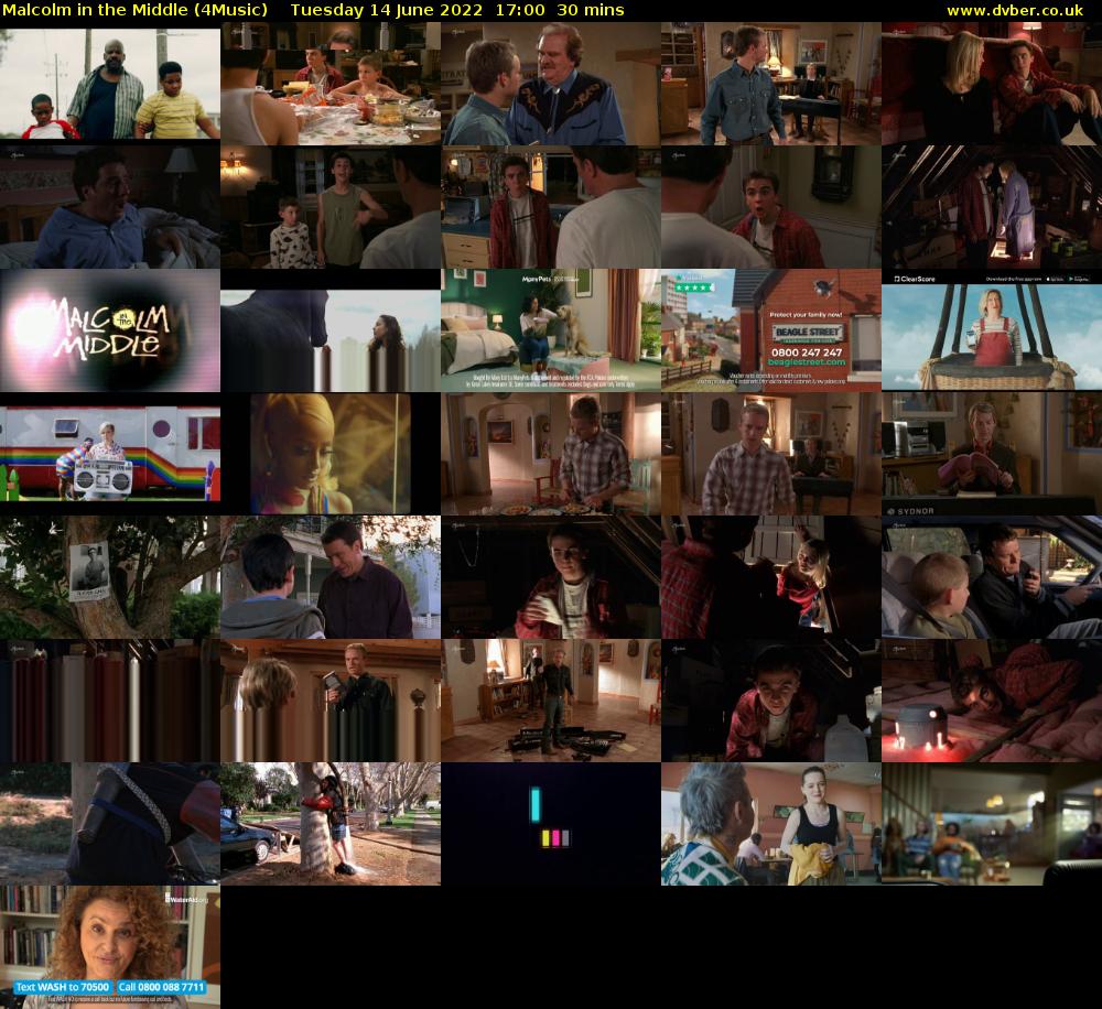 Malcolm in the Middle (4Music) Tuesday 14 June 2022 17:00 - 17:30