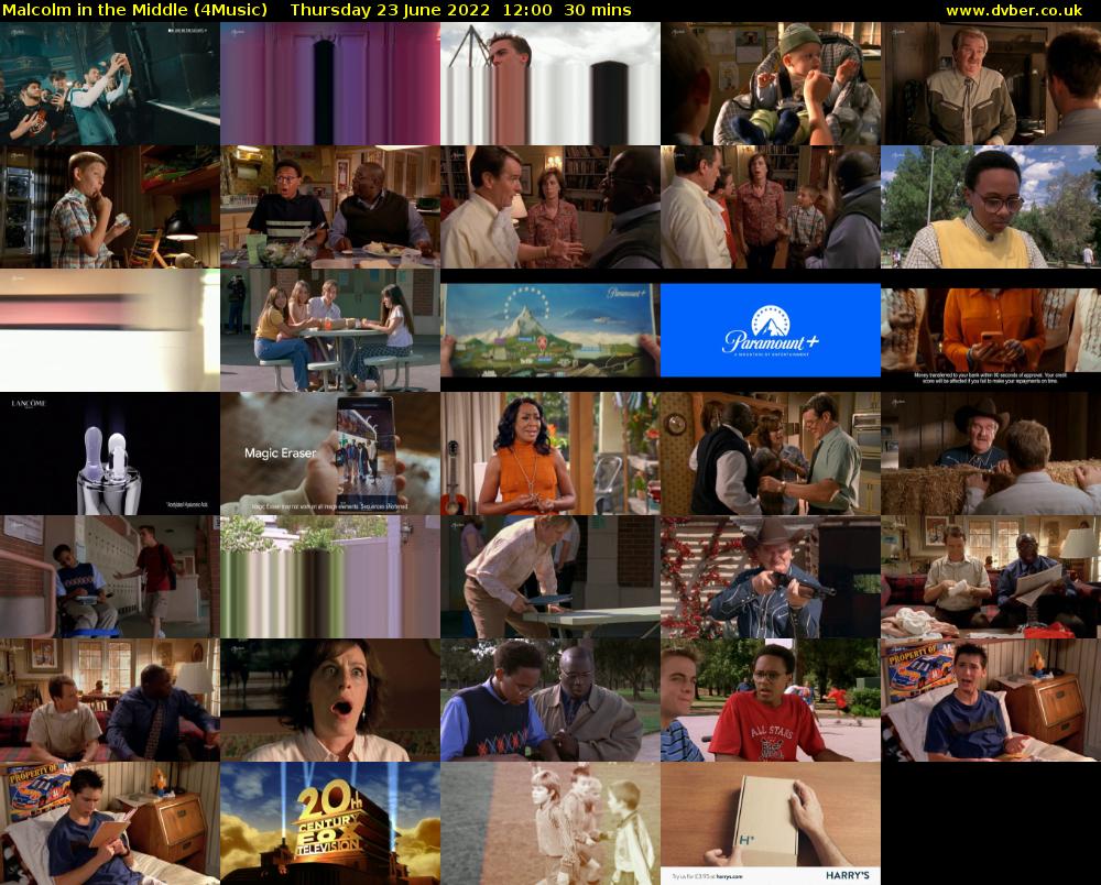 Malcolm in the Middle (4Music) Thursday 23 June 2022 12:00 - 12:30