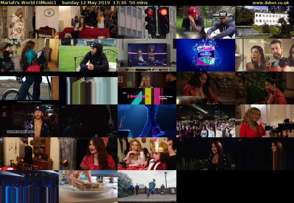 Mariah's World (4Music) Sunday 12 May 2019 17:30 - 18:20