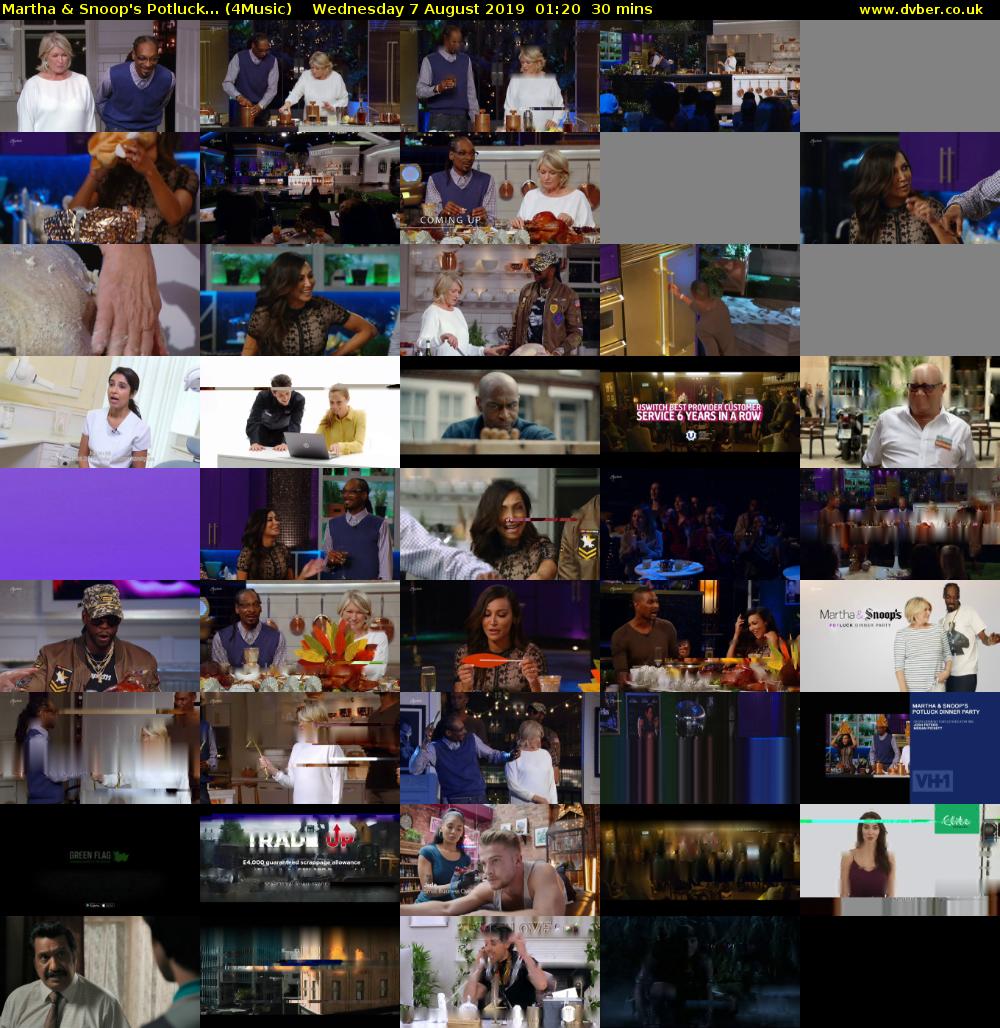Martha & Snoop's Potluck... (4Music) Wednesday 7 August 2019 01:20 - 01:50