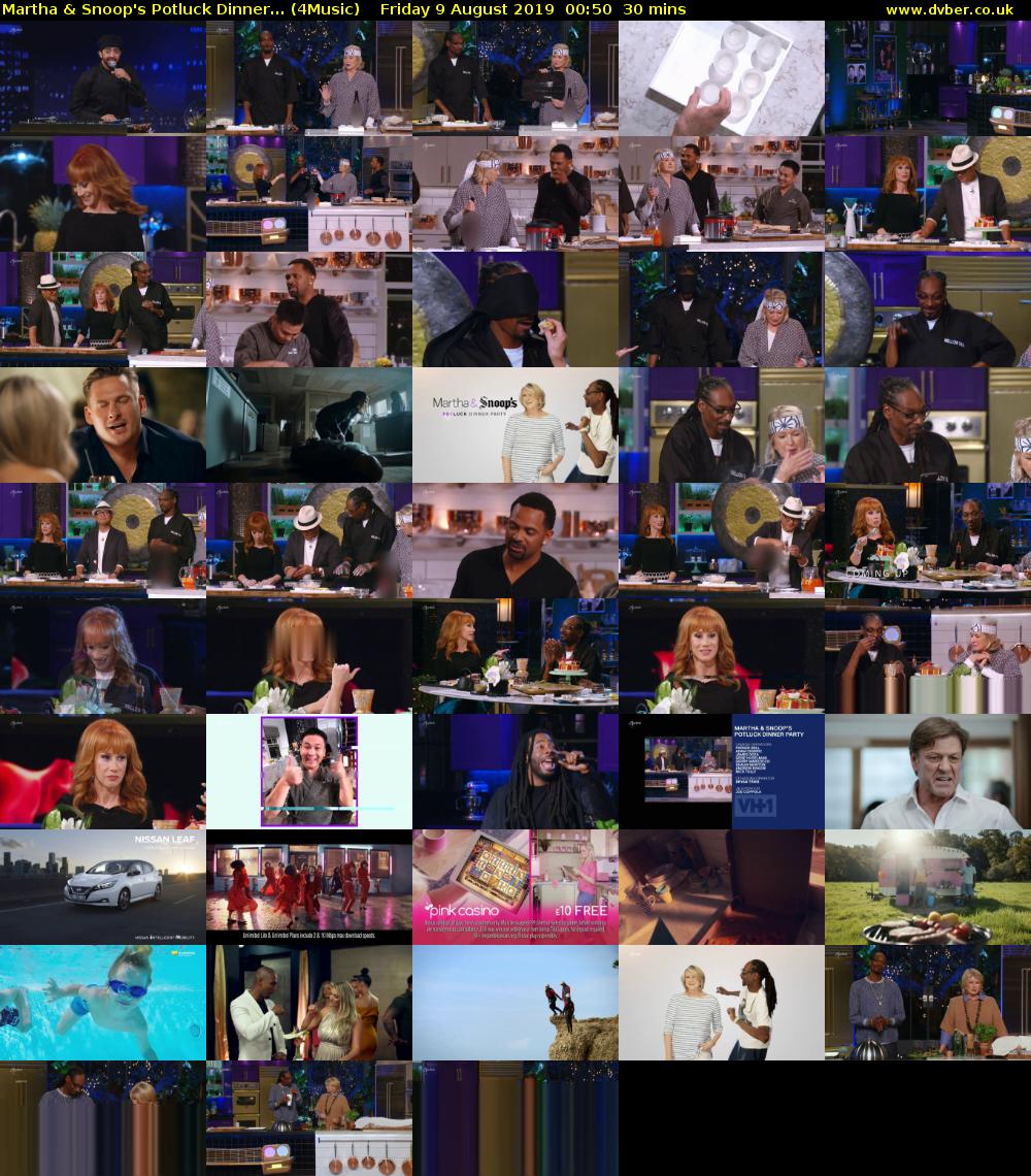 Martha & Snoop's Potluck Dinner... (4Music) Friday 9 August 2019 00:50 - 01:20