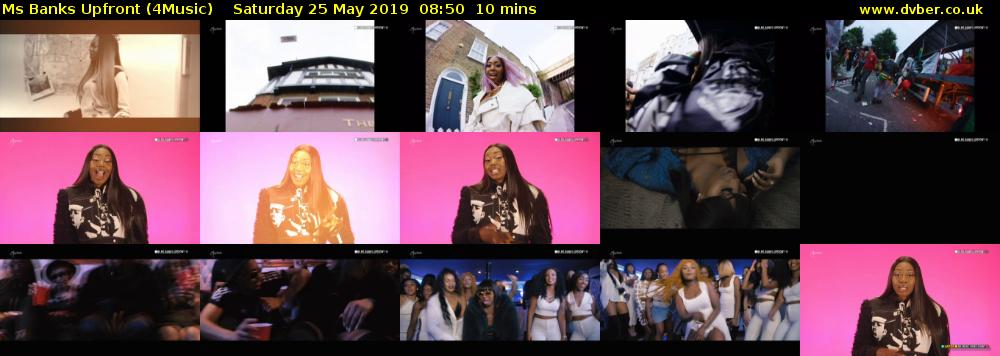 Ms Banks Upfront (4Music) Saturday 25 May 2019 08:50 - 09:00