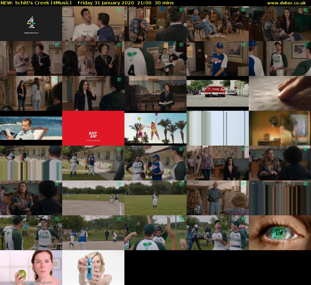 NEW: Schitt's Creek (4Music) Friday 31 January 2020 21:00 - 21:30