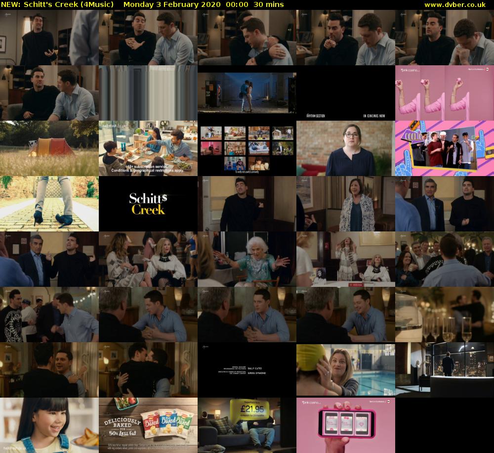 NEW: Schitt's Creek (4Music) Monday 3 February 2020 00:00 - 00:30