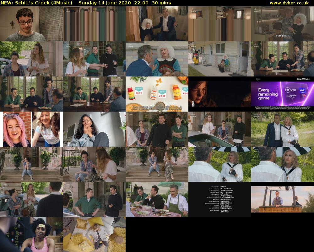 NEW: Schitt's Creek (4Music) Sunday 14 June 2020 22:00 - 22:30
