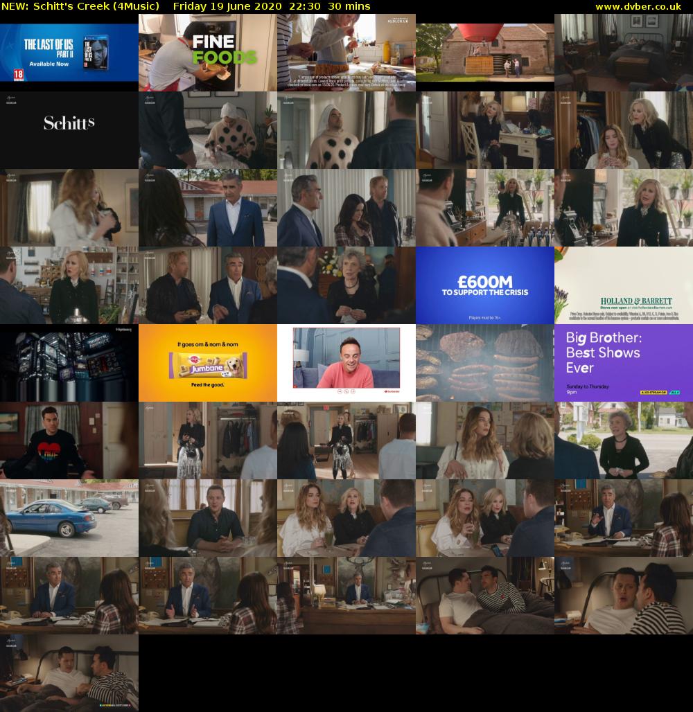 NEW: Schitt's Creek (4Music) Friday 19 June 2020 22:30 - 23:00