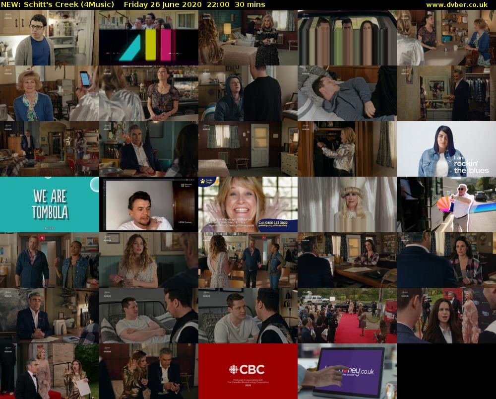 NEW: Schitt's Creek (4Music) Friday 26 June 2020 22:00 - 22:30
