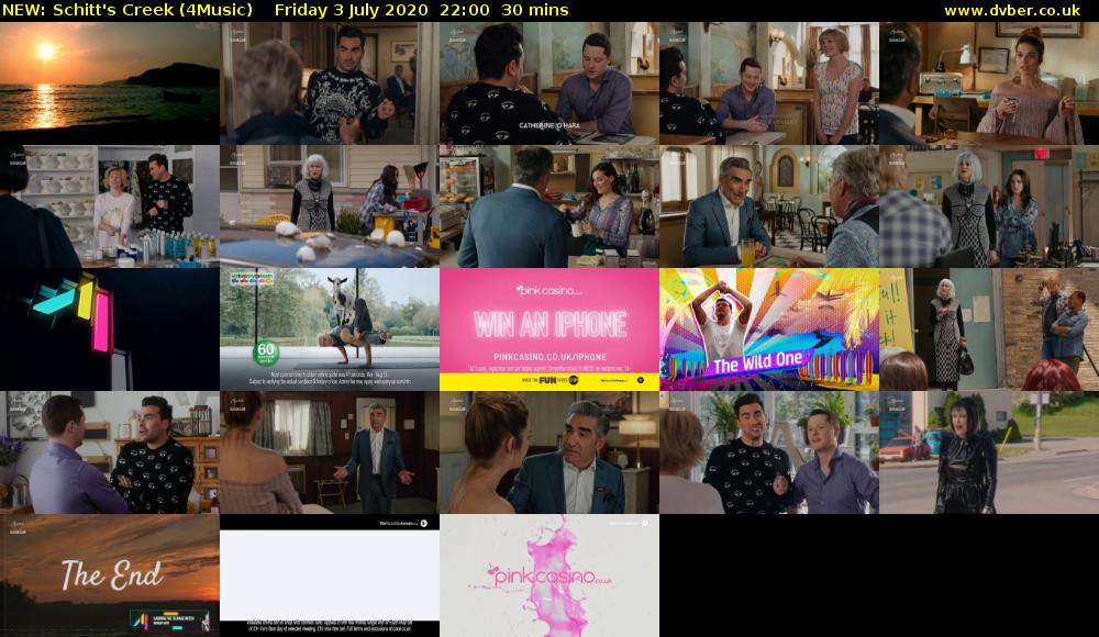 NEW: Schitt's Creek (4Music) Friday 3 July 2020 22:00 - 22:30