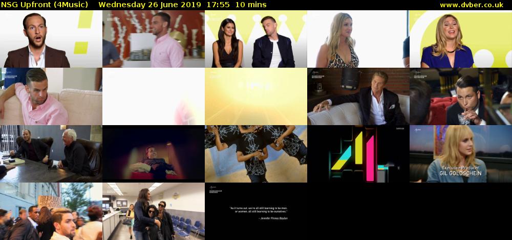 NSG Upfront (4Music) Wednesday 26 June 2019 17:55 - 18:05