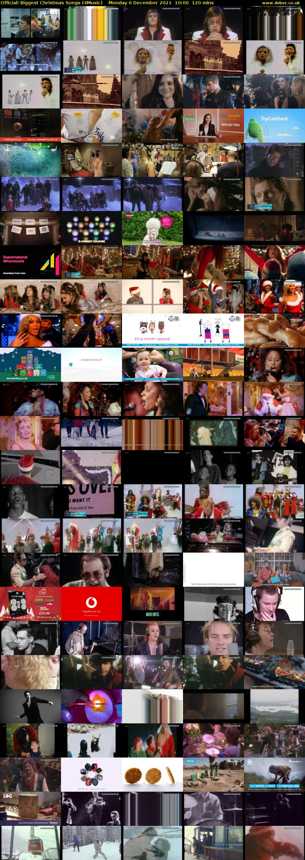 Official! Biggest Christmas Songs (4Music) Monday 6 December 2021 10:00 - 12:00