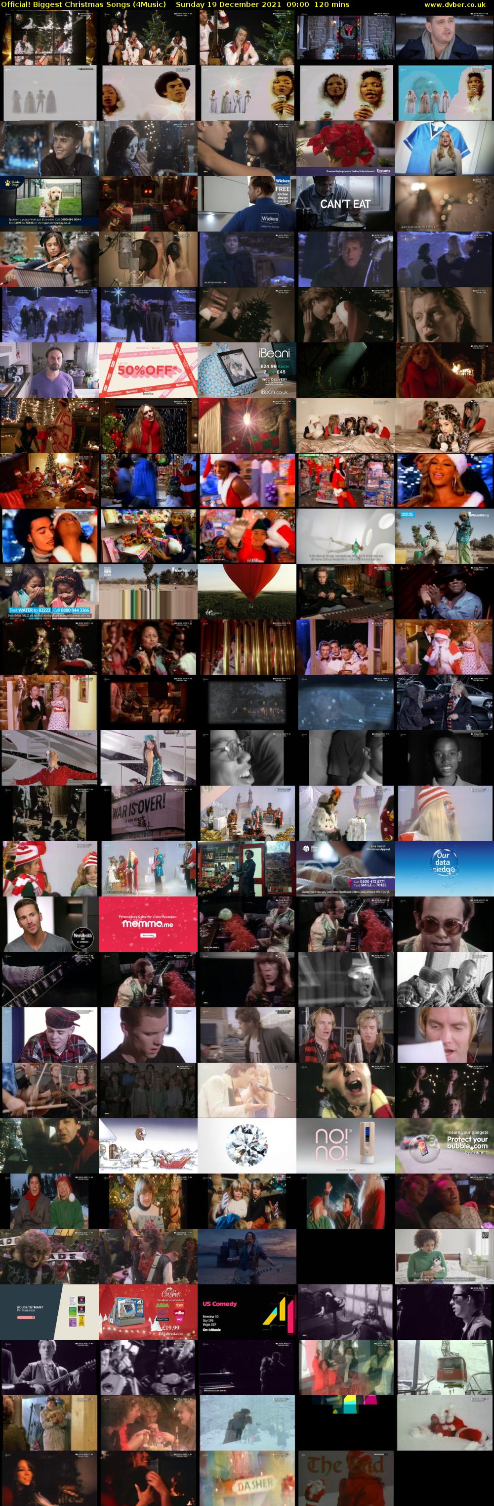 Official! Biggest Christmas Songs (4Music) Sunday 19 December 2021 09:00 - 11:00