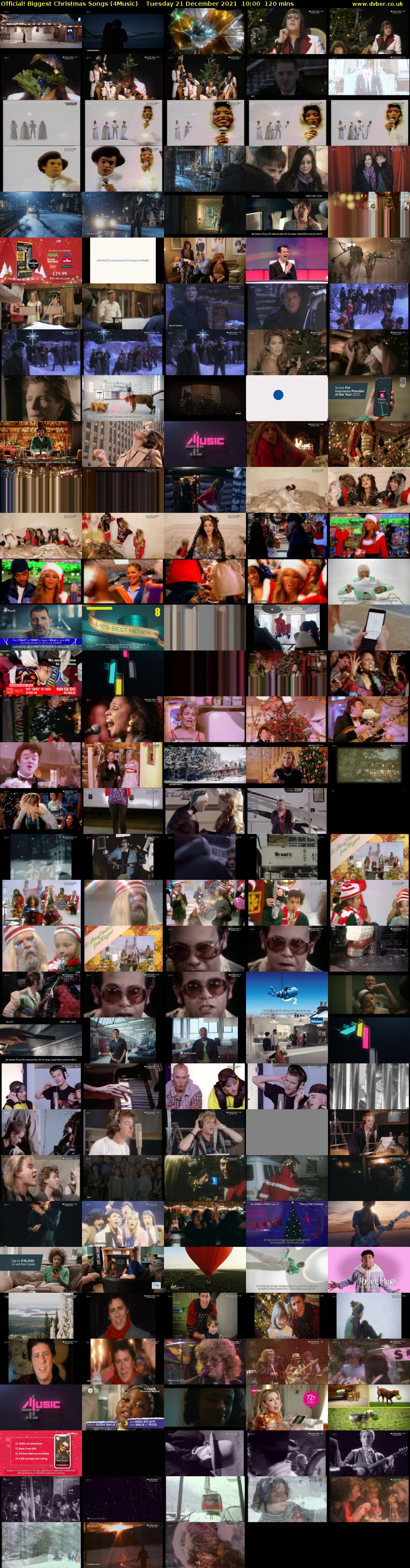 Official! Biggest Christmas Songs (4Music) Tuesday 21 December 2021 10:00 - 12:00