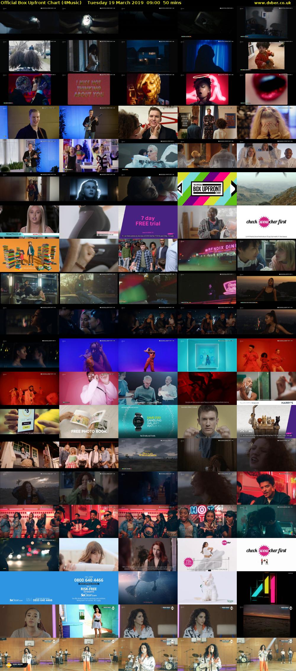 Official Box Upfront Chart (4Music) Tuesday 19 March 2019 09:00 - 09:50